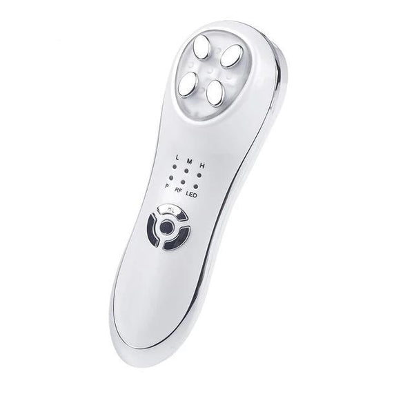 Silver electronic device with control buttons on a white background