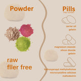 Packaging of ESUN organic Lion's mane powder with a white background, featuring an image of the lion's mane mushroom and text detailing product information.