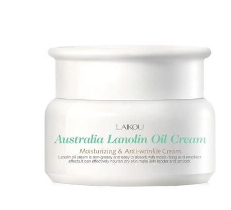 Jar of Lakou Australia Lanolin Oil Cream on a white background