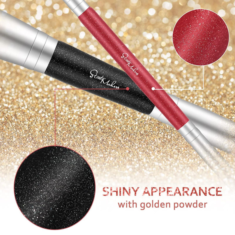 Makeup Brushes Dual-Ended Foundation Brush -  2-In-1 Concealer Brush Face Eyebrow Eyeshadow Brush for Liquid, Powder, Buffing, Blending, Contouring Foundation Make up Brushes(2Pcs)