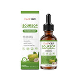 A bottle of Bushaid Magnesium Supplement Drops with a dropper, next to its packaging box featuring an image of a pineapple and slices of orange.