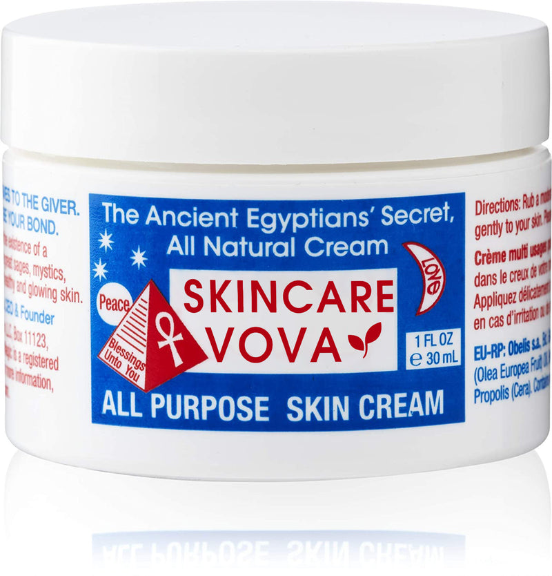 Skincare Vova all-purpose skin cream jar with label on a white background