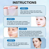 Step-by-step guide on using a facial mask with images and text instructions.