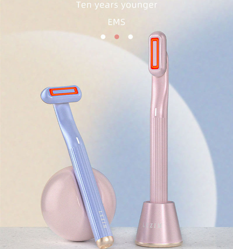 Two electronic devices, one blue and one pink, on a gradient background with text 'Ten years younger' and 'EMS'.