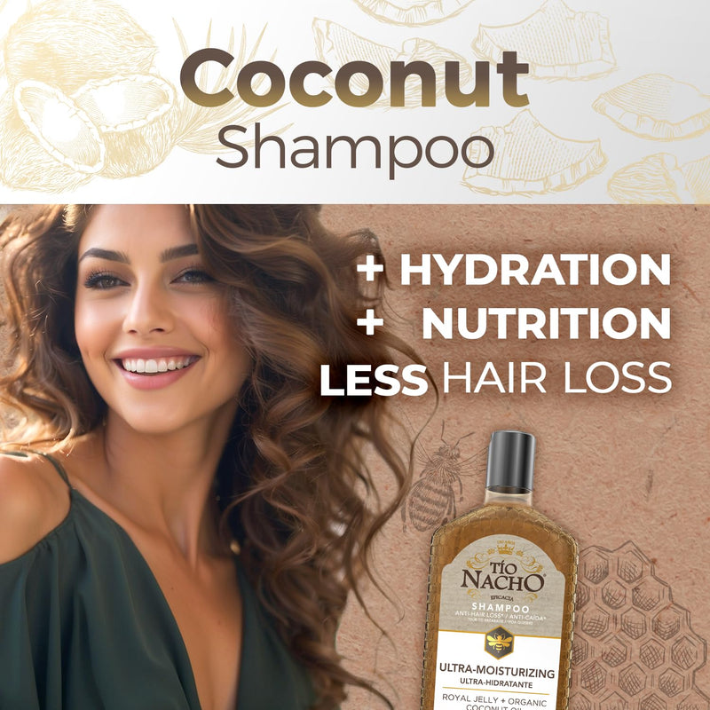 Ultra Hydration Shampoo with Coconut Oil & Royal Jelly, Hydrating & Nourishing for Dry, Damaged Hair, Fights Frizz & Protects from Breakage, 14 Fluid Ounces