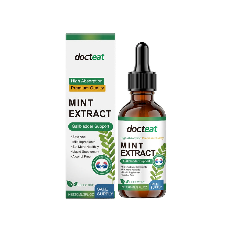 A bottle of docteal Green Tea Extract with a dropper, next to its packaging box. The product is described as high absorption, premium quality, and supports overall support.