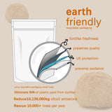 Packaging of ESUN organic Lion's mane powder with a white background, featuring an image of the lion's mane mushroom and text detailing product information.