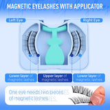 Magnetic Eyelashes with Applicator Magnetic Lashes Natural Look Reusable Manga Magnetic Eyelashes without Eyeliner Cat Eye False Eyelashes Magnetic Lashes with Clamp Kit No Glue Needed by