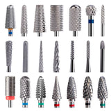 Ceramic Tungsten Carbide Nail Drill Bit Rotate Burr Milling Nail Cutter Bits Electric Drill Machine for Manicure Pedicure Tools