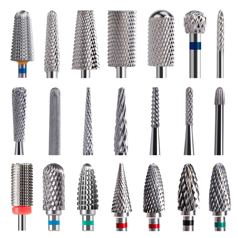 Ceramic Tungsten Carbide Nail Drill Bit Rotate Burr Milling Nail Cutter Bits Electric Drill Machine for Manicure Pedicure Tools